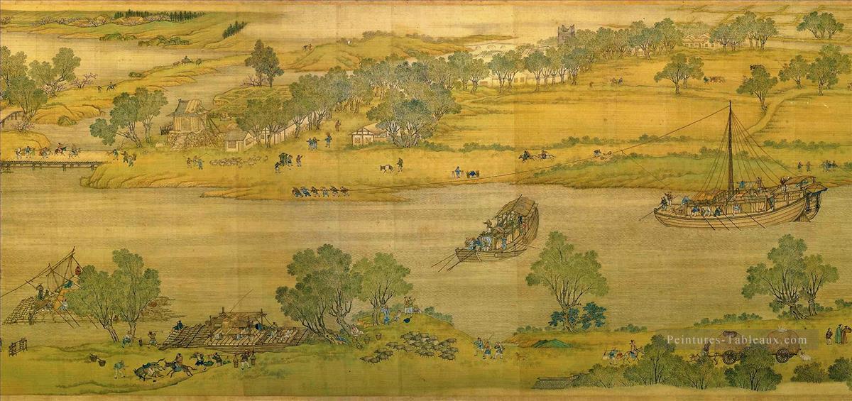 Zhang zeduan Qingming Riverside Seene partie 6 traditionnelle chinoise Peintures à l'huile